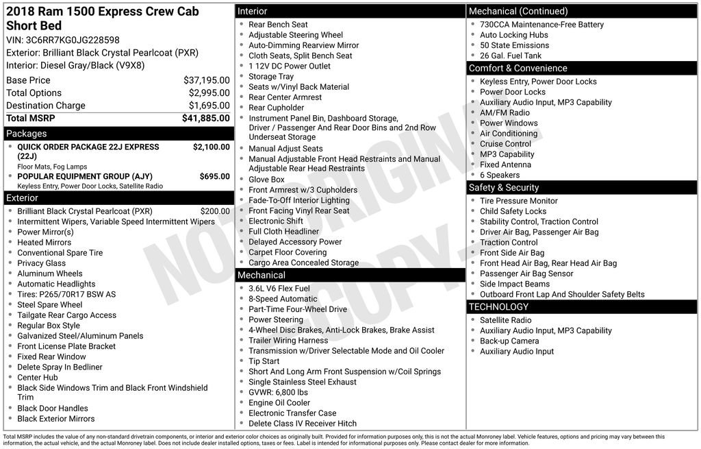 ram ram 1500 pickup 2018 3C6RR7KG0JG228598 image ram ram 1500 pickup 2018 3C6RR7KG0JG228598 image